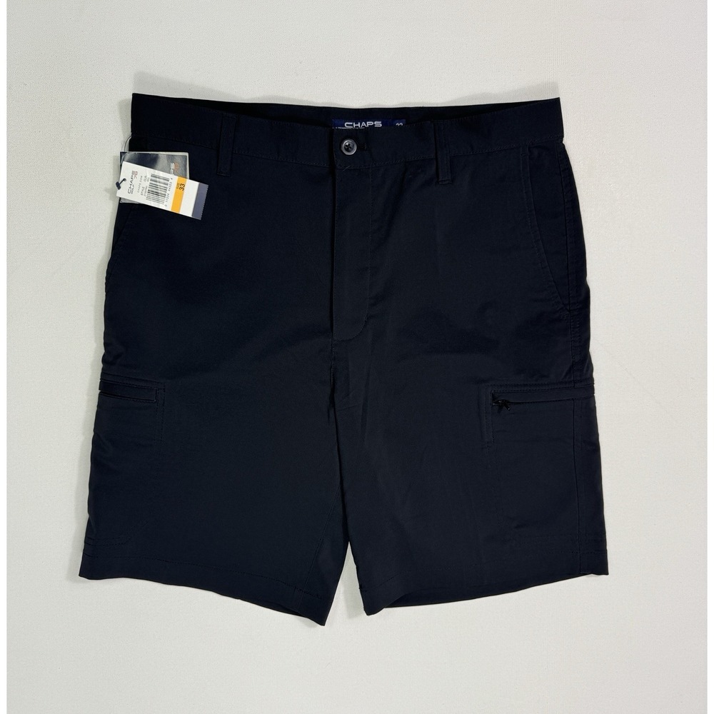 Chaps 78 Men's Black Cargo Golf Shorts Size 33 NWT Stretch Performance Pockets